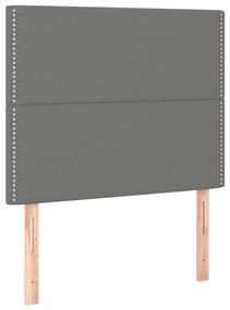 vidaXL Κρεβάτι Boxspring με Στρώμα &amp; LED Σκ.Γκρι 120x200 εκ Υφασμάτινο