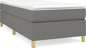 vidaXL Κρεβάτι Boxspring με Στρώμα Σκούρο Γκρι 90x190 εκ. Υφασμάτινο