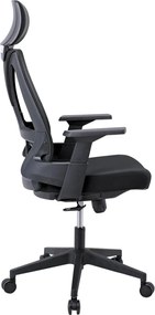 BF8750 Πολυθρόνα Γραφείου Διευθυντή, Mesh Μαύρο, Ύφασμα Μαύρο   1τμχ