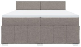 vidaXL Κρεβάτι Boxspring με Στρώμα Taupe 200x200 εκ. Υφασμάτινο