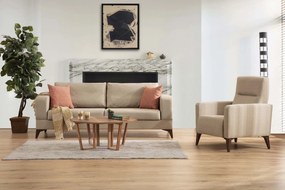 Stewehome Σετ καναπέ + πολυθρόνα 3 θέσεων μπεζ 222x98x86 cm