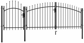 vidaXL Καγκελόπορτα Μαύρη 2 x 4 μ. Ατσάλινη