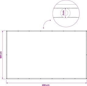 vidaXL Αδιάφανο σκίαστρο μπαλκονιού 180 x 300 cm