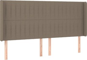 vidaXL Κρεβάτι Boxspring με Στρώμα &amp; LED Taupe 200x200 εκ. Υφασμάτινο