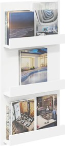 vidaXL Ράφι Περιοδικών Λευκό 51 x 11 x 102 εκ Επεξεργασμένο ξύλο