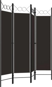 vidaXL Διαχωριστικό Δωματίου με 4 Πάνελ Καφέ 160 x 180 εκ.