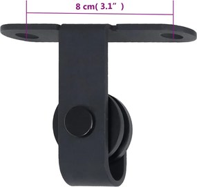 vidaXL Μηχανισμός Συρόμενης Πόρτας Μίνι 183 εκ. Ανθρακοχάλυβας