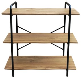 Ραφιέρα ArteLibre AVEIRO Φυσικό/Μαύρο MDF/Μέταλλο 80x34x80cm-14330042