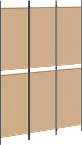 vidaXL 3-Panel Room Divider Μπεζ 150 x 220 cm Ύφασμα