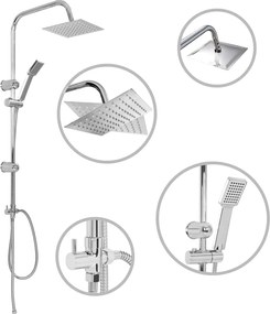 vidaXL Σετ Στήλης Ντους με Τηλέφωνο από Ανοξείδωτο Ατσάλι