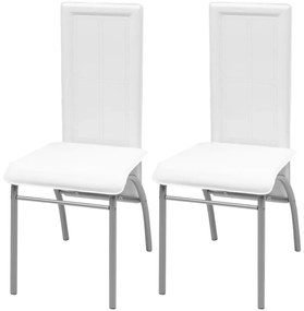 vidaXL Καρέκλες Τραπεζαρίας 2 τεμ. Λευκές από Συνθετικό Δέρμα