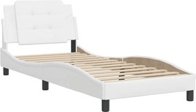 vidaXL Σκελετός Κρεβατιού Χωρίς Στρώμα Zadar Λευκό90x190εκ. από ΣυνθετικόΔέρμα