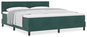 vidaXL κρεβάτι Box Spring με στρώμα  σκούρο πράσινο Super King βελούδο