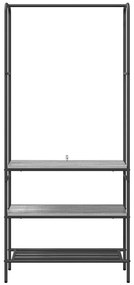 vidaXL Ράφι ρούχων με ράφια Γκρι sonoma 77 x 30 x 171 εκ
