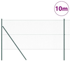 vidaXL Εξάγωνος Φράχτης Πράσινος 1,4 x 10 μ, Χάλυβας