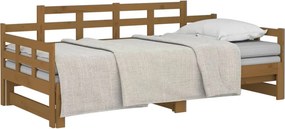 vidaXL Καναπές Κρεβάτι Συρόμενος Μελί 2x(90x190) εκ. από Μασίφ Πεύκο