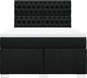 vidaXL Κρεβάτι Boxspring με Στρώμα Μαύρο 160x200 εκ. Υφασμάτινο