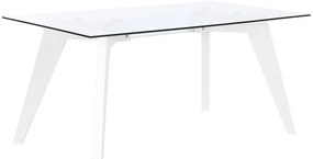 Τραπεζαρία DKD Home Decor Λευκό Διαφανές Κρυστάλλινο Ξύλο MDF 160 x 90 x 75 cm