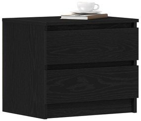 vidaXL Κομοδίνα 2 τμχ Μαύρο Δρυς 50x40x43,5 εκ Επεξεργασμένο ξύλο