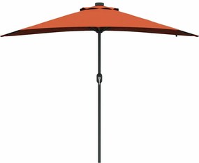 vidaXL Ομπρέλα Κήπου Τερακότα 294 x 150 x 223 εκ ύφασμα