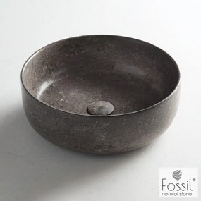 FOSSIL Jetti Marble MR33-410 Επιτραπέζιος Μαρμάρινος Νιπτήρας Grey Ø 33εκ