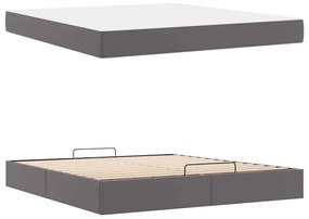 vidaXL Σκελετός κρεβατιού με στρώμα Γκρι 180 x 200 cm Τεχνητό δέρμα