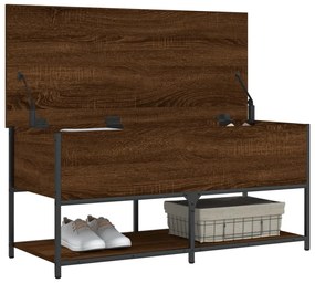 vidaXL Παγκάκι Αποθήκευσης Καφέ Δρυς 100x42,5x47 εκ. από Επεξ. Ξύλο