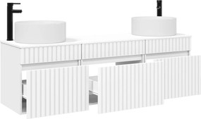 vidaXL Σετ Ντουλαπιών Μπάνιου 3 τμχ. Λευκό 157 x 44,5 x 80 cm