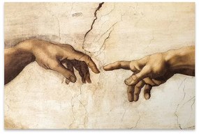 Πίνακας σε καμβά &quot;The Creation of Adam&quot; Megapap ψηφιακής εκτύπωσης 125x80x3εκ.