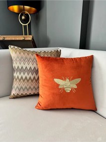 Stewehome Μαξιλαροθήκη με κέντημα μέλισσας από βελούδο 43x43 cm