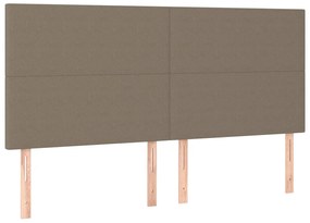 vidaXL Κρεβάτι Boxspring με Στρώμα &amp; LED Taupe 200x200 εκ. Υφασμάτινο