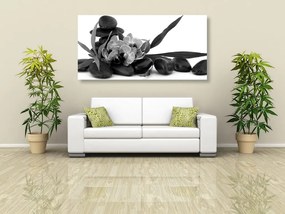 Εικόνα ορχιδέας στο Ζεν νεκρή φύση σε ασπρόμαυρο - 100x50