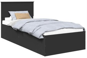 vidaXL Σκελετός Κρεβατιού Μαύρο 120 x 200 cm Επεξεργασμένο ξύλο