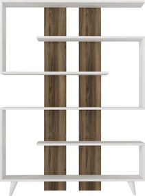 Βιβλιοθήκη Λευκό / Καρυδί NOPREGO 120x20x162