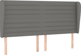 vidaXL Κρεβάτι Boxspring με Στρώμα Σκούρο Γκρι 200x200 εκ. Υφασμάτινο
