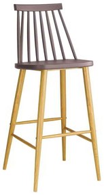 Σκαμπώ Bar Lavida Μεταλ.Φυσικό/PP Sand Beige Συσκ.2τμχ 43x49x76/107cm
