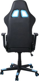 BF9150 Gaming Πολυθρόνα Γραφείου, Ανάκλιση Πλάτης έως 90°, Pu Μαύρο - Μπλε   1τμχ