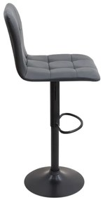 Σκαμπό μπαρ Carmelo Megapap με ρυθμιζόμενο ύψος PU μαύρο - βάση μαύρο ματ 45x42x90/113εκ.