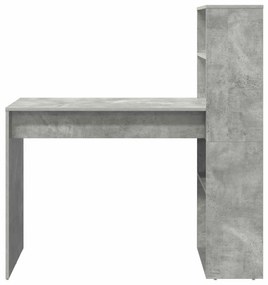 vidaXL Γραφείο Γκρι σκυροδέματος 113 x 54 x 120 εκ. Επεξεργασμένο ξύλο