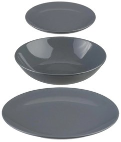 Σετ Πιάτα 18τμχ S-D Colorama Grey 154520C