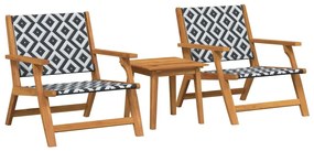 vidaXL Κήπου Καρέκλες με Τραπέζι 3 pcs Μαύρο 45 x 45 x 40 cm
