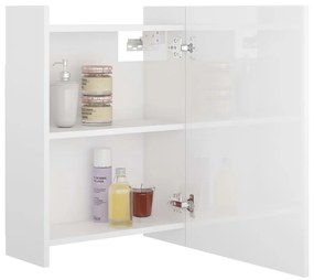 Καθρέφτης Μπάνιου Γυαλιστερό Λευκό 62,5x20,5x64 εκ. Μοριοσανίδα - Λευκό