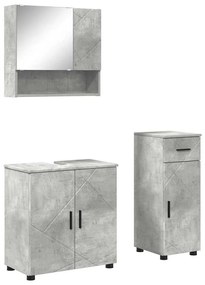 vidaXL Σετ Επίπλων Μπάνιου 3 pcs Γκρι σκυροδέματος 61 x 35 x 64 εκ.