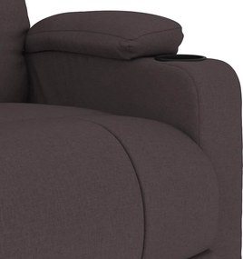 vidaXL Πολυθρόνα Μασάζ Σκούρο Καφέ Υφασμάτινη