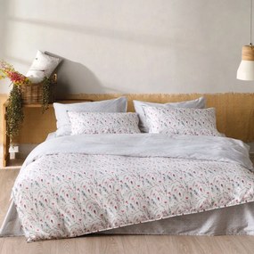Σεντόνια Erbe 01 (Σετ 4τμχ) White-Pink-Blue Kentia King Size 270x270cm 100% Βαμβακοσατέν