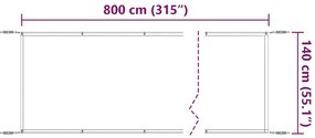 vidaXL Τέντα Κάθετη Ανοιχτό Πράσινο 140 x 800 εκ. από Ύφασμα Oxford