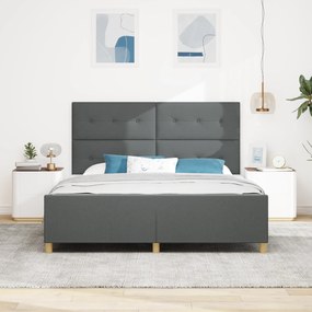 vidaXL Κρεβάτι Σκελετός Σκούρο Γκρι 180x200 εκ Υφασμάτινο