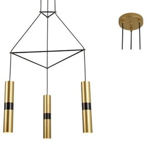 Φωτιστικό Οροφής HM853P56BR 3XGU10 56X49XH150 Brass Aca Decor Μέταλλο