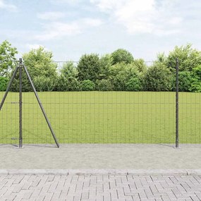 vidaXL Φράχτης με Στήλες. Γκρι 1.2 x 25 m Ατσάλι