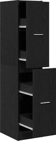vidaXL Ντουλάπι Φαρμακείου Μαύρο Δρυς 30x41x144,5 εκ. από Τεχνητό Ξύλο